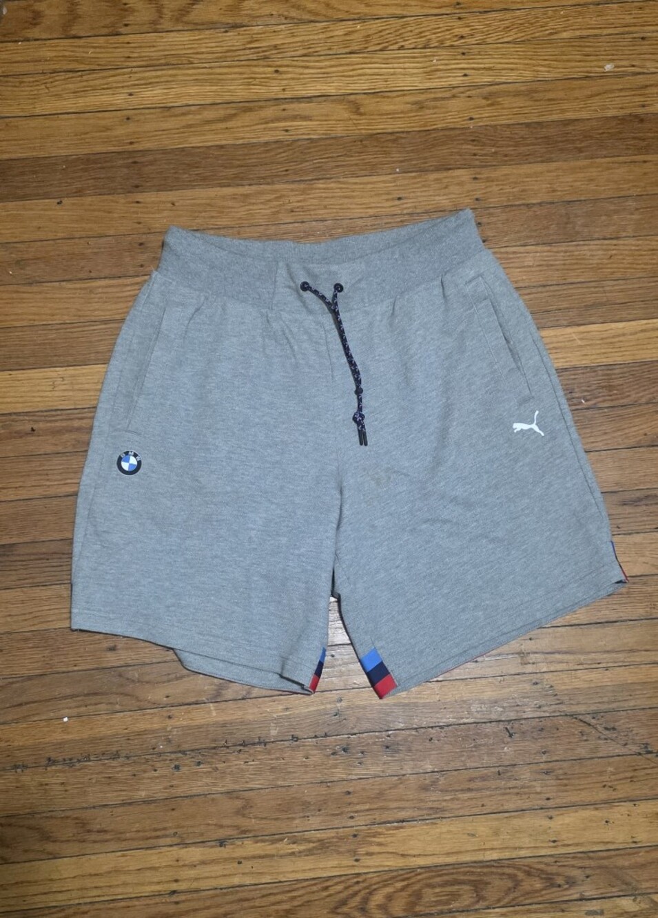 Puma Men's Athletic Shorts in Gray with BMW Trim